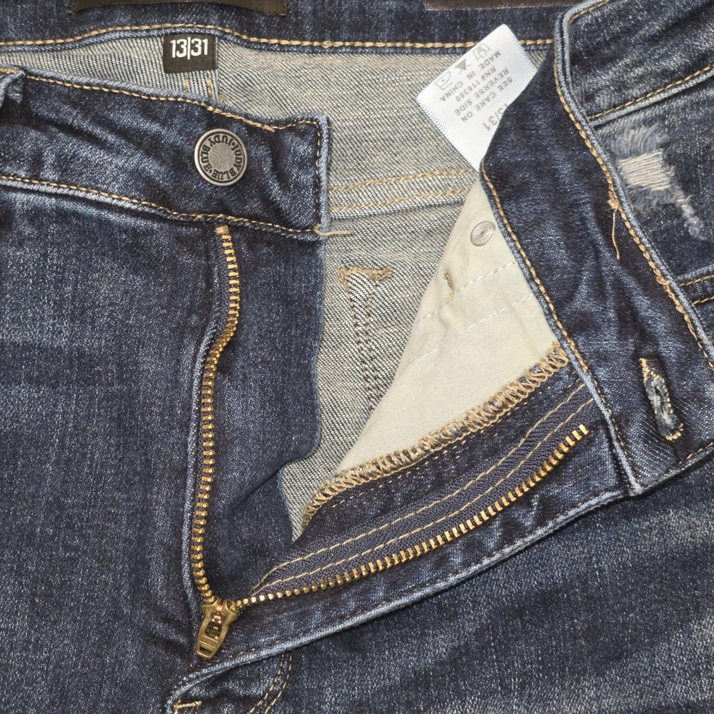 Judy Blue Skinny Fit Dark Wash Distressed Raw Hem Jeans JB88417 Size 13/31 - Picture 5 of 9